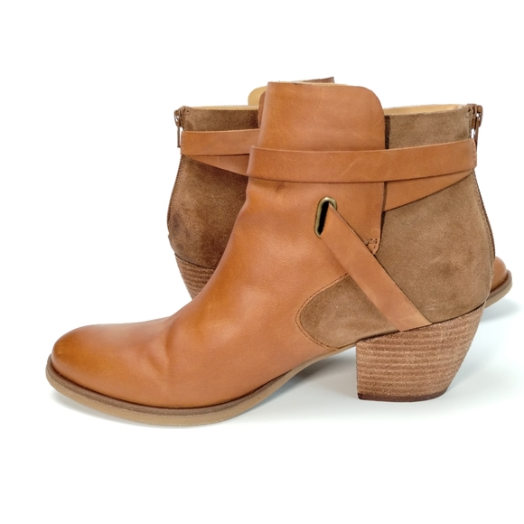 Korks Leather Joelle Boots Brown Western Boho Ankle Bootie Back Zipper Size 10 - Picture 3 of 15